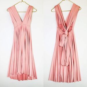 TWOBIRDS Dress Womens One Size Blush Pink Infinity Short Straight Classic Knit